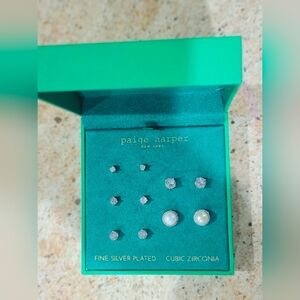 Paige Harper Silver Plated Cubic Zirconia Earring Set, 5-Pairs